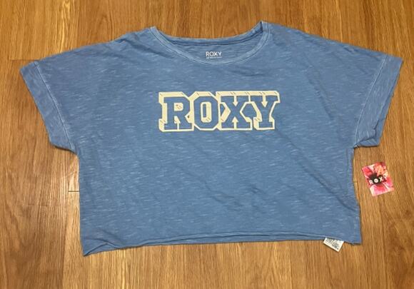 Roxy Tops - ROXY College Oversize Crop Cotton Graphic T-shirt Size L